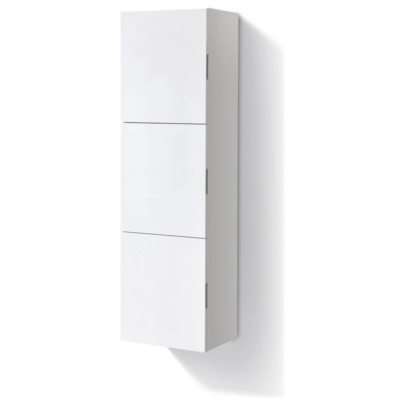 KUBEBATH 18" Wide By 59" High Linen Side Cabinet With Three Doors, Gloss White Finish 5 KUBEBATH 18" Wide By 59" High Linen Side Cabinet With Three Doors, Gloss White Finish - Image 3