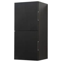 KUBEBATH 12" Wide By 24" High Linen Side Cabinet With Two Doors In Black Wood Finish