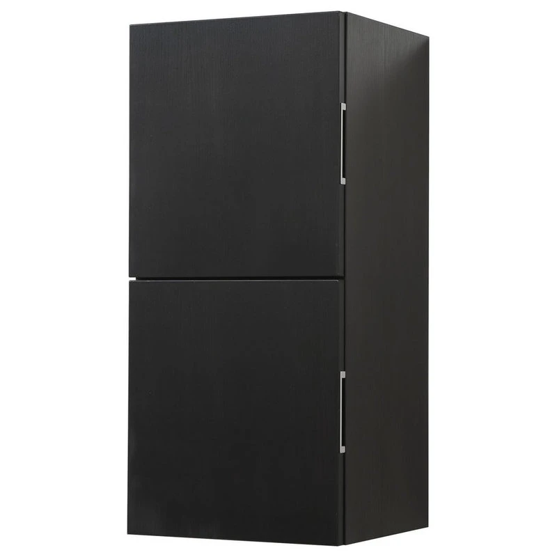 KUBEBATH 12" Wide By 24" High Linen Side Cabinet With Two Doors In Black Wood Finish 3 KUBEBATH 12" Wide By 24" High Linen Side Cabinet With Two Doors In Black Wood Finish