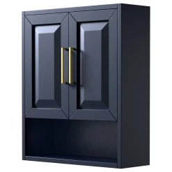 Wyndham Collection Daria Wall-Mounted Storage Cabinet, Dark Blue