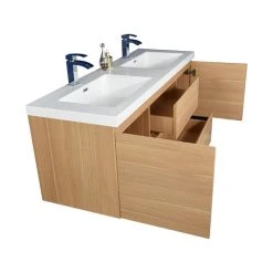 Bathroom Vanity Wholesale INC. MOB 60" Wall-Mounted Double Bathroom Vanity In White Oak -Kraus Shop db61748600a09e93 2507 w800 h800 b1 p0
