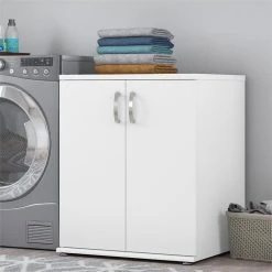 Bush Business Furniture Universal Laundry Room Cabinet With Doors In White - Engineered Wood -Kraus Shop dc110653020c9135 3763 w800 h800 b0 p0