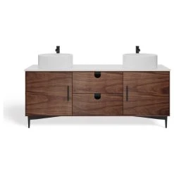 MOD Newton Bath Vanity, Walnut, 72", Double Sink, Freestanding 23 MOD Newton Bath Vanity, Walnut, 72", Double Sink, Freestanding -Kraus Shop dc117cda03472941 3291 w800 h800 b1 p0