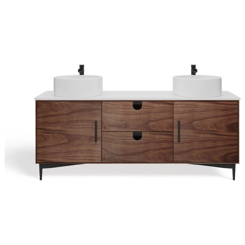 MOD Newton Bath Vanity, Walnut, 72", Double Sink, Freestanding 11 MOD Newton Bath Vanity, Walnut, 72", Double Sink, Freestanding - Image 9