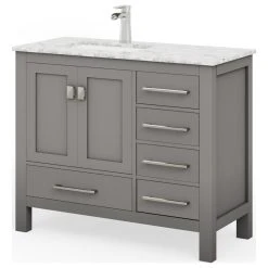 MOD The Ashton Bathroom Vanity, Gray, 42", Single Sink, Freestanding -Kraus Shop dd714bb303d9b445 9690 w800 h800 b1 p0