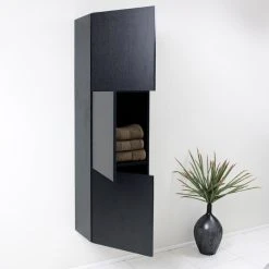 Fresca Black Bathroom Linen Side Cabinet With 3 Large Storage Areas, Black -Kraus Shop dd718e020f08f6a8 1112 w800 h800 b0 p0