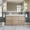 MOD Boutique Bath Vanity, Natural Wood, 60", Single Sink, Freestanding