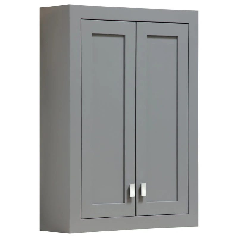 Water Creation Madison 24" W X 33" H X 8" D Bath Storage Wall Cabinet, Cashmere Grey 4 Water Creation Madison 24" W X 33" H X 8" D Bath Storage Wall Cabinet, Cashmere Grey - Image 2