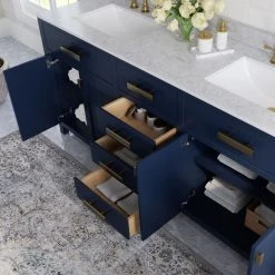 MOD The Savoy Bathroom Vanity, Double Sink, 72", Monarch Blue, Freestanding -Kraus Shop e0f1514203d046af 4353 w800 h800 b0 p0