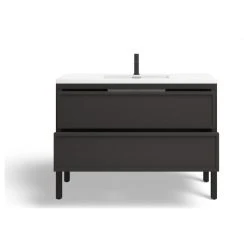 MOD The Shiloh Bathroom Vanity, Single Sink, 48", Charcoal Oak, Freestanding -Kraus Shop e1117fe803c74470 3858 w800 h800 b1 p0