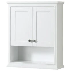 Wyndham Collection Deborah Over-the-Toilet Wall-Mounted Storage Cabinet In White