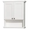 Wyndham Collection Acclaim Solid Oak Bathroom Wall-Mounted Storage Cabinet, White