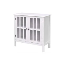 Imtinanz Beautiful White Wood Bathroom Storage Floor Cabinet