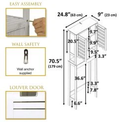 EVIDECO Over The Toilet Storage Cabinet Bathroom Mahe Bamboo - Wood, Miami -Kraus Shop e7515a0c032486d2 1464 w800 h800 b1 p0
