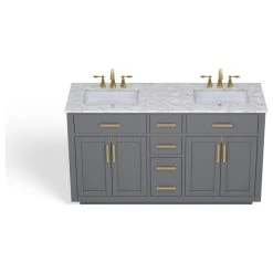 MOD The Yukon Bathroom Vanity, Double Sink, 60", Gray -Kraus Shop e781d9cc03d9a993 9374 w800 h800 b1 p0