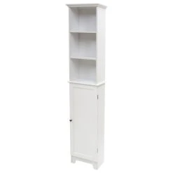 Redmon Shaker Style Tall Floor Shelf With Lower Cabinet