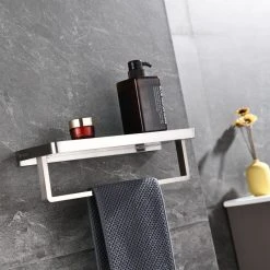 Lexora Bagno Bianca St. Steel Wh. Glass Shelf, Towel Bar Brushed Nickel -Kraus Shop e8e107700ed66e89 3405 w800 h800 b0 p0