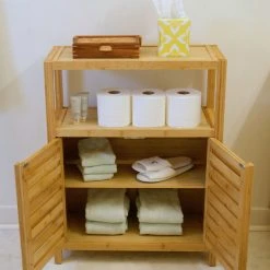 Eccostyle Solid Bamboo Spa Or Bath 2 Door Utility Cabinet - Natural -Kraus Shop e94129a201723da2 1882 w800 h800 b0 p0
