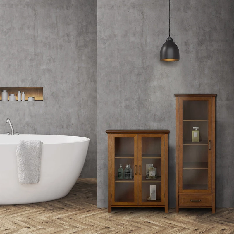 Versanora Wooden Bathroom Linen Storage Cabinet Oil Oak 5 Versanora Wooden Bathroom Linen Storage Cabinet Oil Oak - Image 3