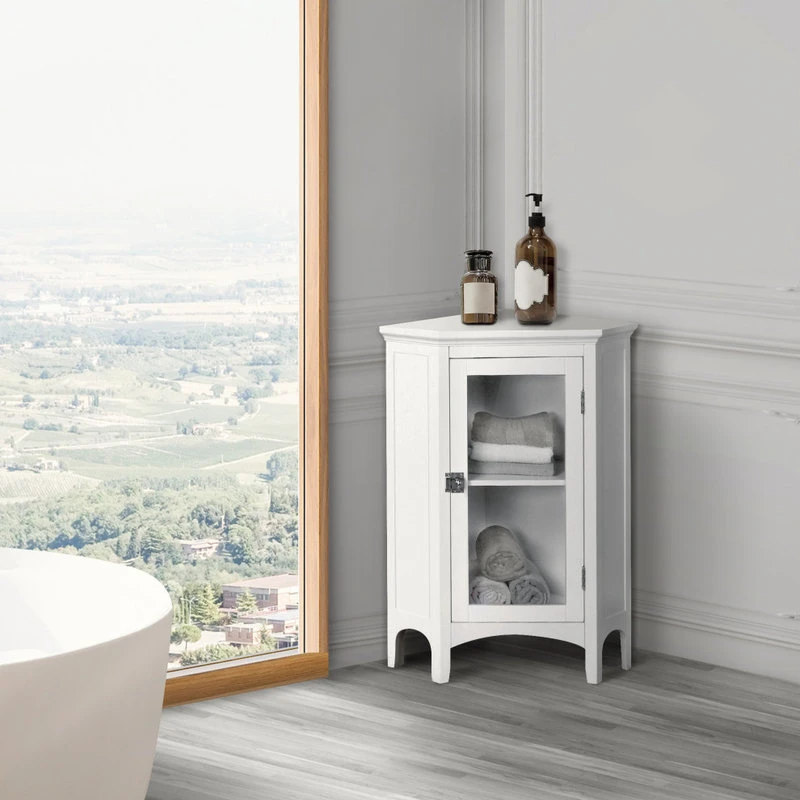 Versanora Wooden Bathroom Corner Floor Storage Cabinet 5 Versanora Wooden Bathroom Corner Floor Storage Cabinet - Image 3