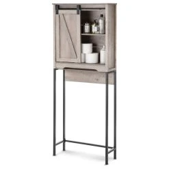 Landia Home Over The Toilet Storage - Bathroom Shelf With Sliding Barn Door