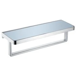 Lexora Bagno Bianca St. Steel Wh. Glass Shelf, Towel Bar Chrome