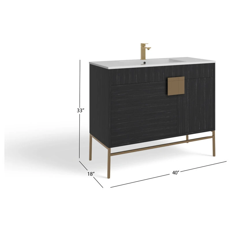 MOD The Lancado Bathroom Vanity, Single Sink, 40", Dawn Gray, Freestanding 10 MOD The Lancado Bathroom Vanity, Single Sink, 40", Dawn Gray, Freestanding - Image 8