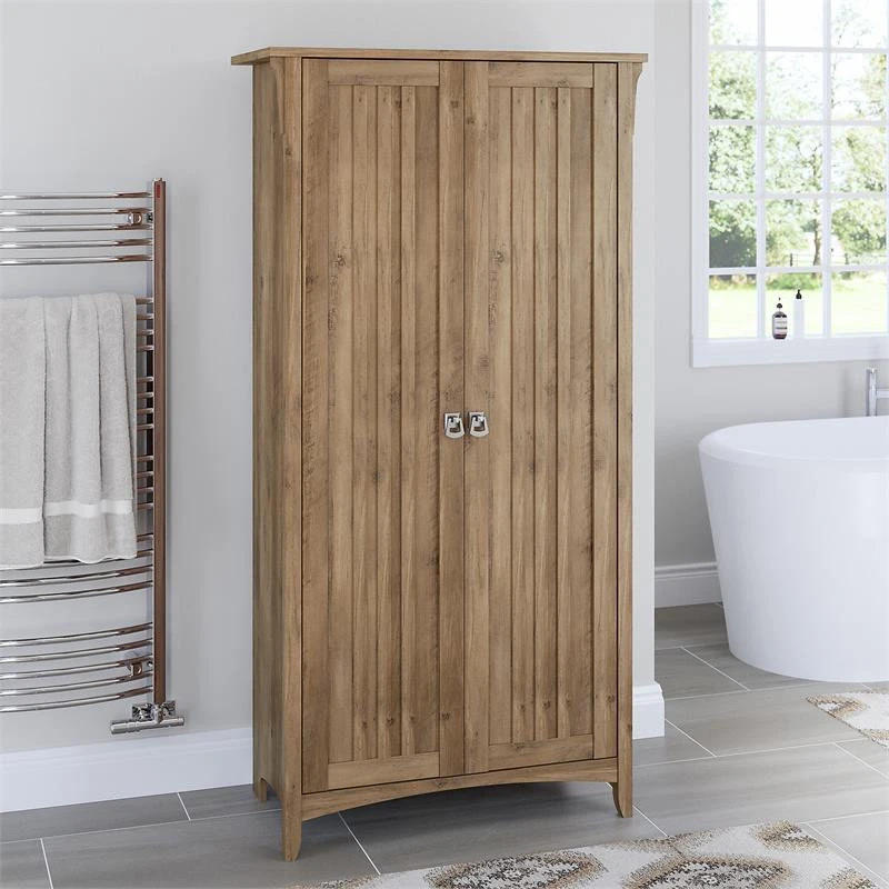 Bush Business Furniture Salinas Bathroom Storage Cabinet With Doors In Reclaimed Pine - Engineered Wood 4 Bush Business Furniture Salinas Bathroom Storage Cabinet With Doors In Reclaimed Pine - Engineered Wood - Image 2