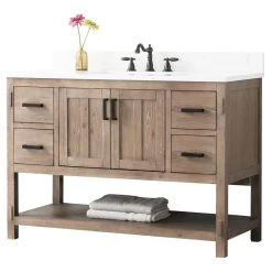 Urban Furnishing Harvey Farmhouse Bathroom Sink Vanity Brown Spruce, 48" -Kraus Shop ed411880016a744c 5307 w800 h800 b1 p0