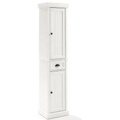 Pemberly Row 2 Drawer Linen Cabinet In Distressed White