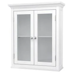 Versanora Wooden Bathroom Glass Doors Wall Cabinet