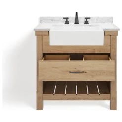 MOD Bosque Bath Vanity, Driftwood, 36", Single Sink, Farmhouse, Freestanding -Kraus Shop edb1b593034728f5 3126 w800 h800 b1 p0