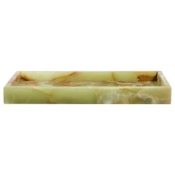 Bello Treasure Polished Marble Bathroom Tray, Pale Green