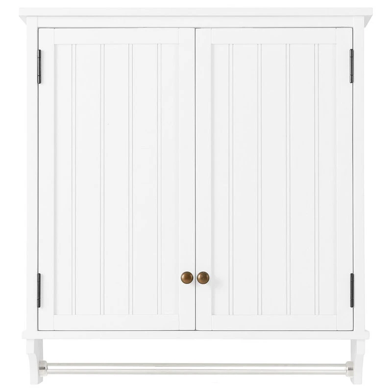 Bolton Furniture, Inc. Dover 27"W X 29"H Wall Mounted Bathroom Storage Cabinet, 2 Doors And Towel Rod 3 Bolton Furniture, Inc. Dover 27"W X 29"H Wall Mounted Bathroom Storage Cabinet, 2 Doors And Towel Rod