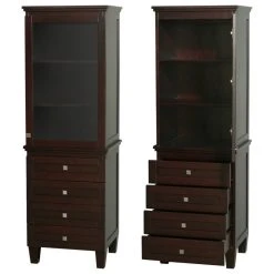 Wyndham Collection Acclaim Bathroom Linen Tower In Espresso With Cabinet Storage & 4 Drawers -Kraus Shop f041fab0003ebe21 2955 w800 h800 b1 p0