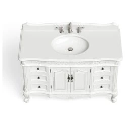 MOD Margaret Bath Vanity, White, 48", Single Sink, With Mirror, Freestanding -Kraus Shop f181c06b03d99100 8306 w800 h800 b1 p0