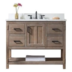 Urban Furnishing Harvey Farmhouse Bathroom Sink Vanity Brown Spruce, 42"