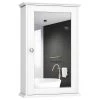Costway New Bathroom Wall Cabinet Single Mirror Door Storage Wood Shelf White