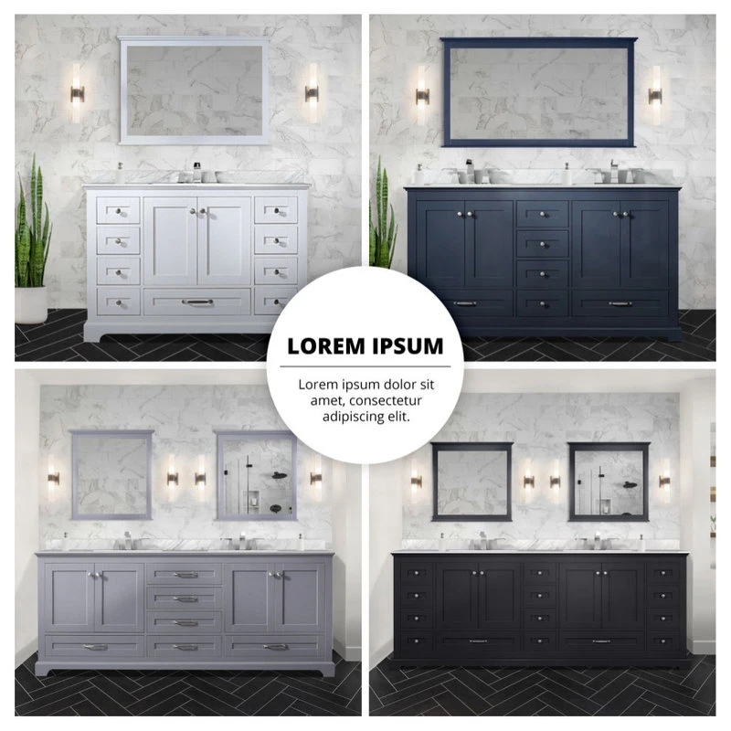 Lexora Dukes Bath Vanity, White, 84", Marble Top, Vanity, Countertop, And Sink 10 Lexora Dukes Bath Vanity, White, 84", Marble Top, Vanity, Countertop, And Sink - Image 8