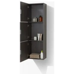 KUBEBATH 18" Wide By 59" High Linen Side CabinetThree Doors, High Gloss Gray Oak Finish -Kraus Shop f641d6e80dbf9f63 3469 w800 h800 b1 p0