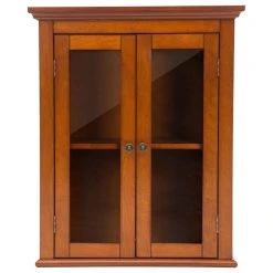 Glitzhome 24.1"H Wooden Bathroom Wall Storage Cabinet With Double Doors
