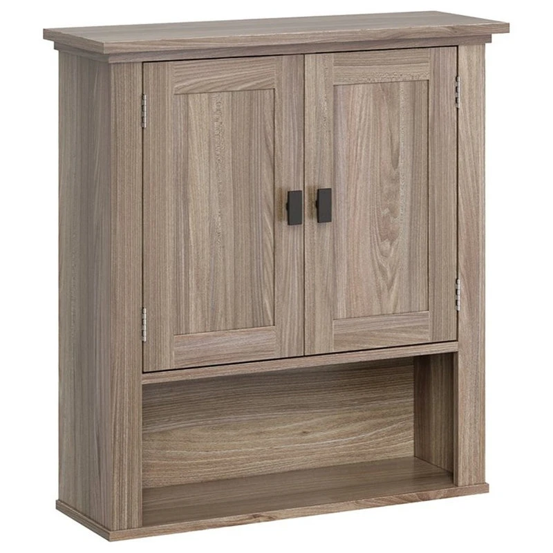 RiverRidge Home RiverRidge Hayward Two-Door Transitional Wood Wall Cabinet In Light Veneer Brown 3 RiverRidge Home RiverRidge Hayward Two-Door Transitional Wood Wall Cabinet In Light Veneer Brown