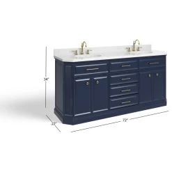 MOD The Jazz Bathroom Vanity, Double Sink, 72", Blue, Freestanding -Kraus Shop f861611603d9a495 8141 w800 h800 b1 p0