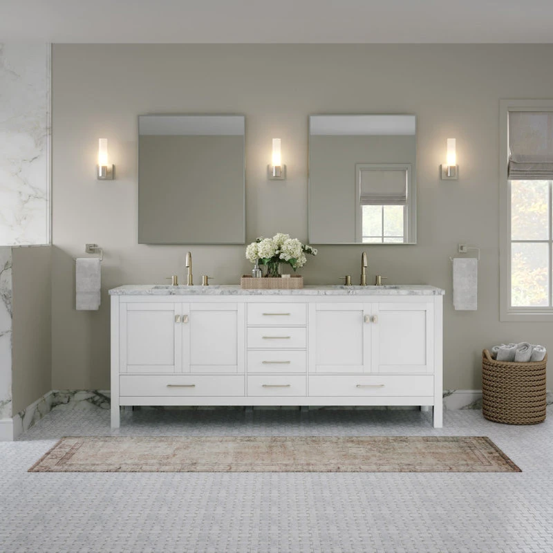 MOD The Kennedy Bathroom Vanity, Double Sink, 84", White, Freestanding 5 MOD The Kennedy Bathroom Vanity, Double Sink, 84", White, Freestanding - Image 3