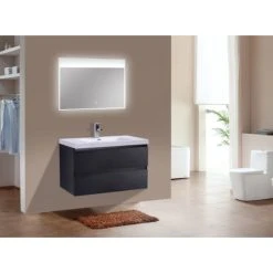 Bathroom Vanity Wholesale INC. MOB 36" Wall-Mounted Single Bathroom Vanity In Black -Kraus Shop fa6131160935efa0 2531 w800 h800 b0 p0