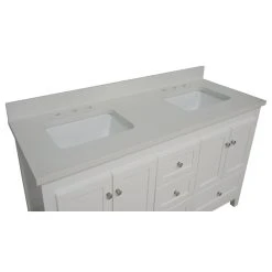 Kitchen Bath Collection Abbey 60" Bath Vanity, Base: White, Top: Quartz, Double Vanity -Kraus Shop fa91fc7503065111 4582 w800 h800 b1 p0