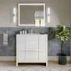 MOD Esconde Bath Vanity, High Gloss White, 36", Single Sink, Freestanding
