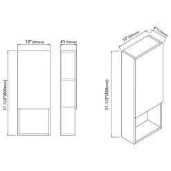 Dowell K&B Supplies Oates 12" Side Cabinet, Black -Kraus Shop fb01225a0336265a 2498 w800 h800 b1 p0