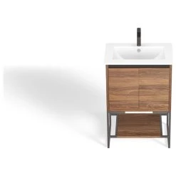 MOD Foundry Bath Vanity, Walnut, 24", Integrated Single Sink, Freestanding 27 MOD Foundry Bath Vanity, Walnut, 24", Integrated Single Sink, Freestanding -Kraus Shop fb3123c2034726df 1824 w800 h800 b1 p0