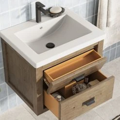 MOD The Stowe Bathroom Vanity, Weathered Fir, 24", Single Sink, Wall Mounted -Kraus Shop fb515a5c03c743de 7023 w800 h800 b0 p0